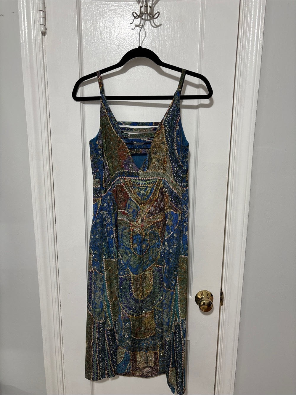 Leifsdottir Sennen Beaded Silk Midi Dress - Picture 7 of 8